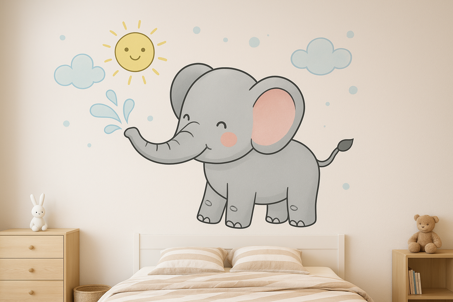 Chambre d’enfant décorée avec impression murale - Exemple 2